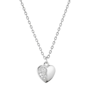 Evolution Group Collana Cuore in Argento con Zirconi 12072.1 Argento — Collana