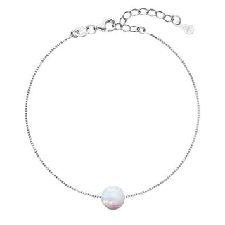 Evolution Group Pulsera Encantadora Con Ópalo Sintético Blanco 13019.1 