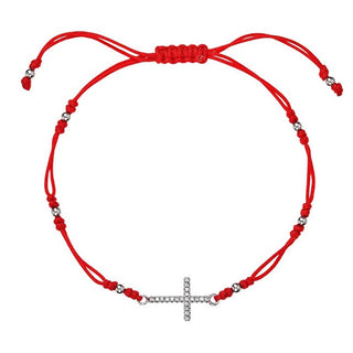Evolution Group Pulsera Cabalística Roja Con Cruz 13022.3 Rojo 