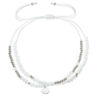 Evolution Group Bracciale Doppio In Tessuto Con Perline Bianche 13038.1 — Bracciale