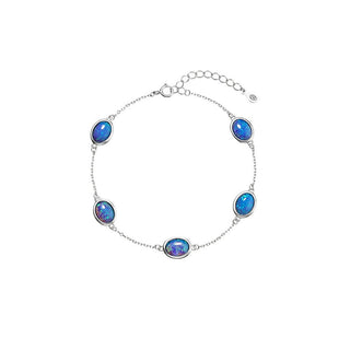 Evolution Group Fascinante Pulsera De Plata Con Ópalos Sintéticos 13030.3 Azul 