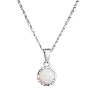 Evolution Group Collar de Plata con Ópalo Blanco Sintético 12077.1 Blanco 