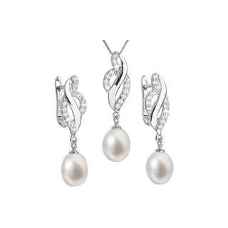 Evolution Group Parure de lujo en plata con perlas auténticas Pavon 29021.1 