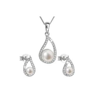 Evolution Group Parure de lujo en plata con perlas auténticas Pavon 29027.1 