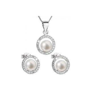 Evolution Group Parure de lujo en plata con perlas auténticas Pavon 29023.1 