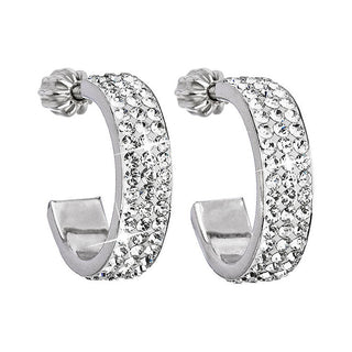 Evolution Group Pendientes de plata semicírculos 31119.1 Cristal 