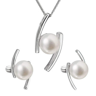 Evolution Group Juego de joyas de plata con perlas auténticas Pavona 29039.1B (Pendientes, Cadena, Colgante) 