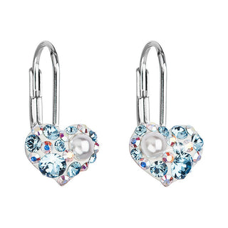 Evolution Group Pendientes de corazón con Swarovski 31125.9 Aqua 