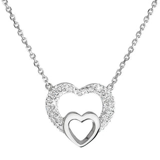 Evolution Group Collar de corazón de plata con Swarovski 32032.1 
