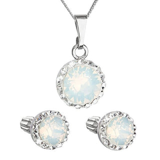 Evolution Group Set de joyas brillantes 39352.7 Blanco (Pendientes, Cadena, Colgante) 