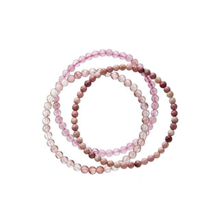 Evolution Group Elegante Set de pulseras de piedras minerales 43043.3 Rosa 