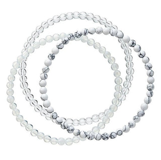 Evolution Group Elegante Set de pulseras con cuentas 43043.3 Blanco 