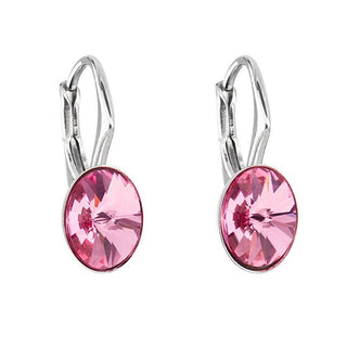 Evolution Group Pendientes ovalados rosa con cristales Swarovski 31276.3 Rosa 