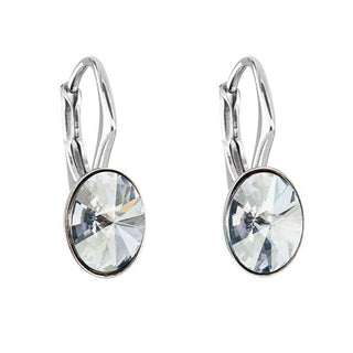 Evolution Group Pendientes ovalados de plata con cristales Swarovski 31276.5 Tono azul 