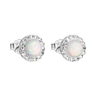 Evolution Group Pendientes de plata con cristales Preciosa 31217.1 blancos 