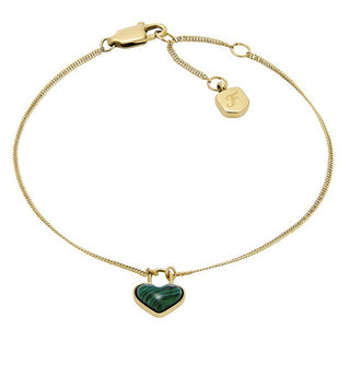 Fossil Bracciale Placcato Oro Cuore Malachite Modern Meadows Jf04858710 — Bracciale