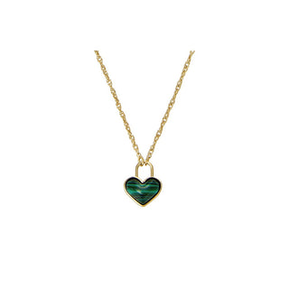 Fossil Collana Cuore Malachite Oro Modern Meadows JF04857710 — Collana