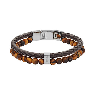 Fossil Bracciale Pelle Uomo JF03118040 — Bracciale