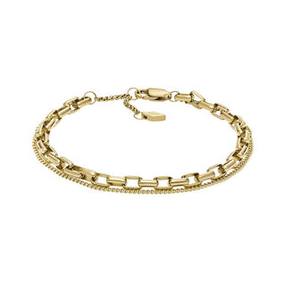 Fossil Bracciale Doppio Acciaio Placcato Oro Jof00973710 — Bracciale