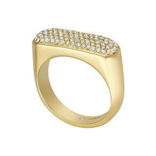 Fossil Anello Oro Cristalli Vintage Twist JF04585710 Circuito 52mm — Anello