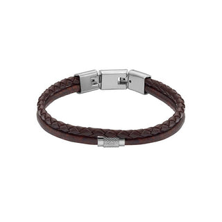 Fossil Bracciale Doppio Pelle Uomo Jf04702040 — Bracciale