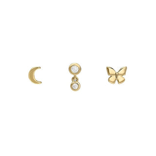 Fossil All Stacked Up Orecchini Bottone Placcati Oro Ja7278Set — Orecchini