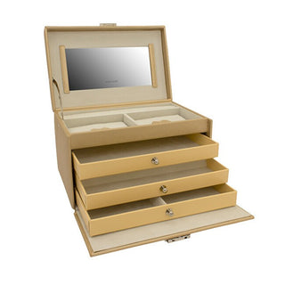 Friedrich Lederwaren Portagioie di Lusso in Oro con Specchio Jolie 23256-93 — Portagioie