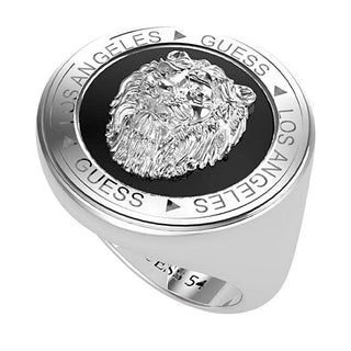 Guess Elegante Steel Ring for Men Re Leone Jumr01315Jwstbk - Size: 64 Mm 