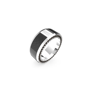 Guess Fashion Ring With Black Crystals Racer Tag Jumr04041Jwstbk - Size: 66 Mm 