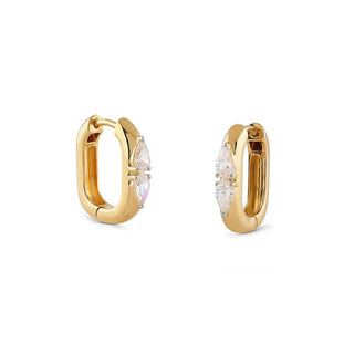 Guess Orecchini Minimalisti Placcati Oro con Zirconi JSBE04515JWYGT/U — Orecchini