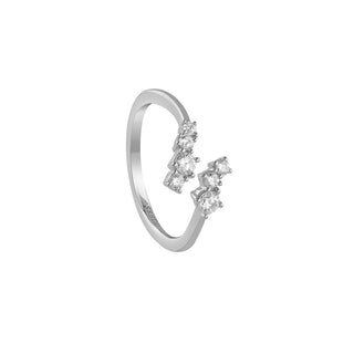 Guess Open Ring in Silver with Cubic Zirconia Jardin Jsbr04477Jwrh - Size: 54 mm 