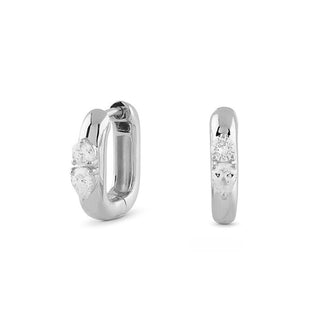 Guess Orecchini Rotondi Minimalisti Zirconi Cubici Nuances — Orecchini
