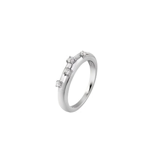 Guess Designer Silver Ring with Crystals Nuances Jsbr04542Jwrh - Size: 54 Mm 