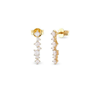Guess Gold-Plated Drop Earrings with Cubic Zirconia Jardin Jsbe04490Jwygt/U 