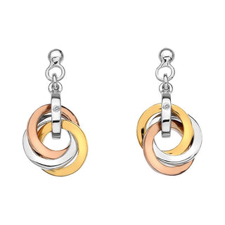 Hot Diamonds Pendientes de plata Trio Oro Rosa De389 