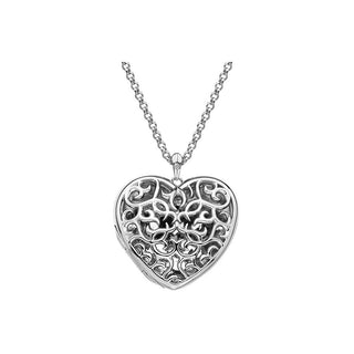 Hot Diamonds Delicado collar de mujer con gran colgante de corazón de filigrana Dp669 (cadena, colgante) 