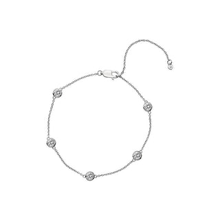 Hot Diamonds Pulsera de plata con topacio y diamante auténtico Willow Dl580 