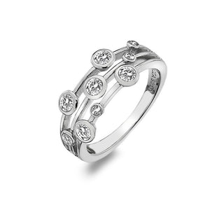 Hot Diamonds Anillo de lujo de plata con topacio y diamante Willow Dr207 - Circuito: 56 Mm 