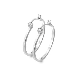 Hot Diamonds Pendientes de plata con diamantes Hoops De625 