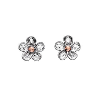 Hot Diamonds Pendientes en forma de flor de plata con diamantes Non Ti Scordar Di Me De618 