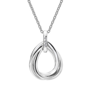 Hot Diamonds Collar de Plata con Diamantes Trio Teardrop Dp779 (Cadena, Colgante) 