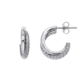 Hot Diamonds Pendientes De Plata Sin Tempo Con Diamantes Woven De689 