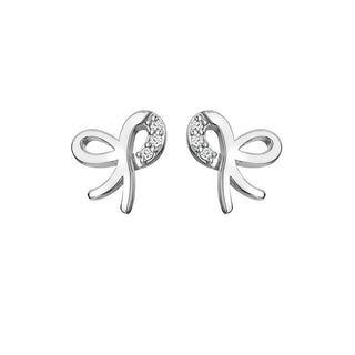 Hot Diamonds Pendientes preciosos de plata con diamantes Bow Much Loved De730 