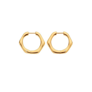 Hot Diamonds Pendientes de aro minimalistas chapados en oro con diamantes Jac Jossa Soul De726 