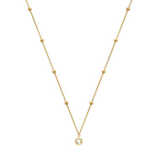 Hot Diamonds Collar chapado en oro con topacio y diamantes Dn196 