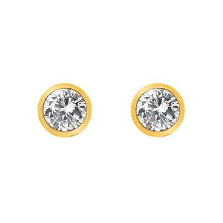 Hot Diamonds Pendientes chapados en oro con topacio y diamante auténtico Gemstone De832 