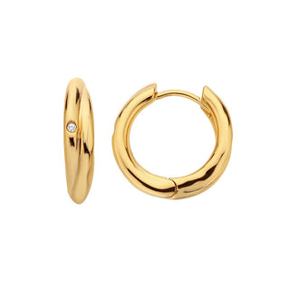 Hot Diamonds Pendientes de aro chapados en oro sin Tempo con diamantes Jac Jossa Soul De812 