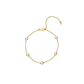 Hot Diamonds Pulsera chapada en oro con topacio y diamante auténtico Gemstone Dl698 