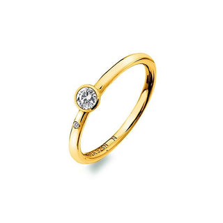 Hot Diamonds Lujoso Anillo Chapado en Oro con Topacio y Diamante Gemstone Dr293 - Circuito: 55 Mm 