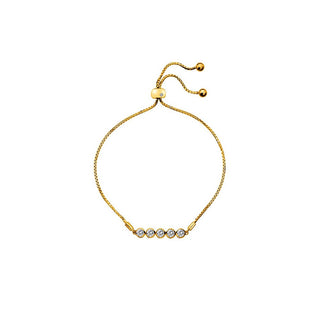 Hot Diamonds Fascinante Pulsera Chapada en Oro con Topacio y Diamante Auténtico Gemstone Dl699 